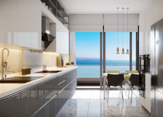 2+1 Apartments, High Wide Windows With Sun And Sea View